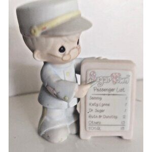 Two Vintage Precious Moments Sugar Land Theme Figurines 1995 Cat & Sign Holder